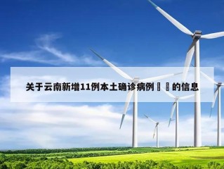 关于云南新增11例本土确诊病例㊙️的信息