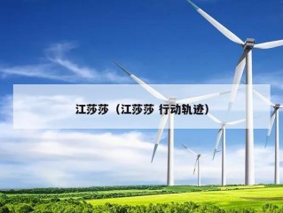 江莎莎（江莎莎 行动轨迹）